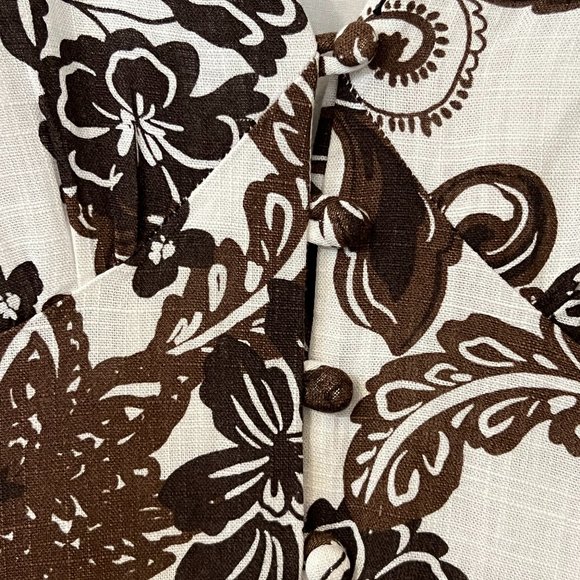 NWOT MINKPINK Maxi Dress Linen Blend Floral Button Down Size L Short Sleeve - Picture 3 of 10